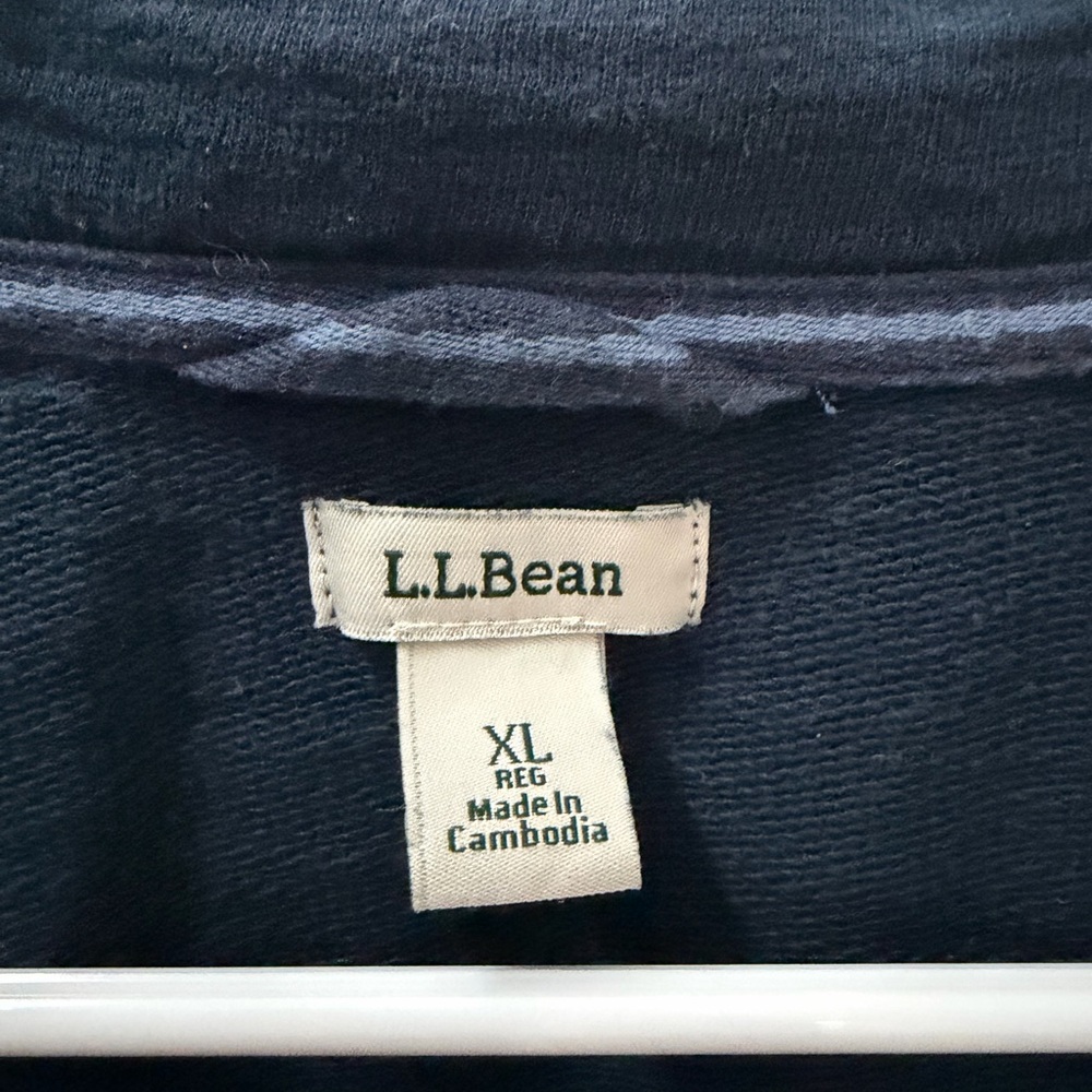 L.L. Bean Women's Peaks Island Quarter-Zip Pullover, Navy and White Stripe - Picture 4 of 11
